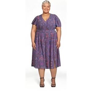 WOMEN'S Midi Dress 4XL Ruffles Floral BOHO Festival Cottagecore Feminine Hippie